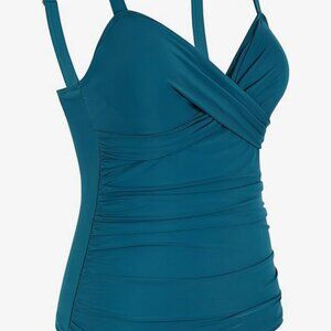 Firpearl | Tankini Top Only Ruched Blue Coral Size 10 NWT
